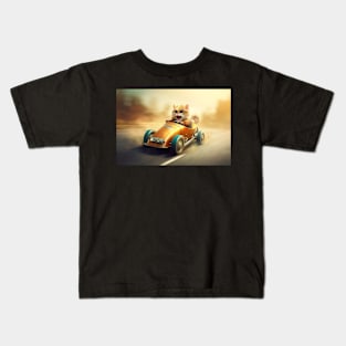 Kitty Motor Race Kids T-Shirt